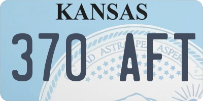 KS license plate 370AFT