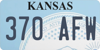 KS license plate 370AFW