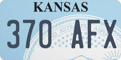 KS license plate 370AFX