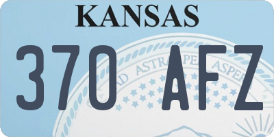KS license plate 370AFZ