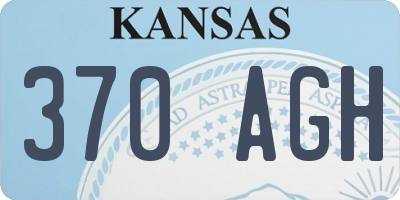 KS license plate 370AGH