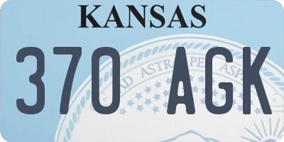 KS license plate 370AGK