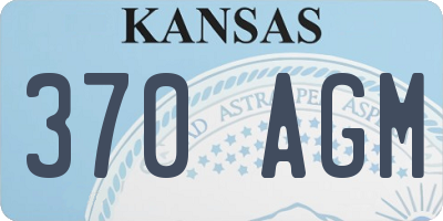 KS license plate 370AGM