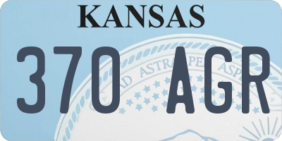 KS license plate 370AGR