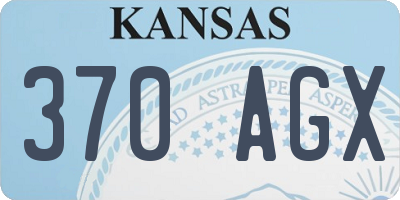 KS license plate 370AGX