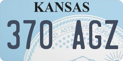 KS license plate 370AGZ