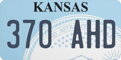 KS license plate 370AHD