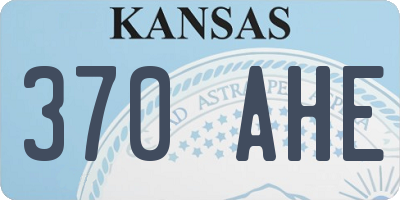 KS license plate 370AHE