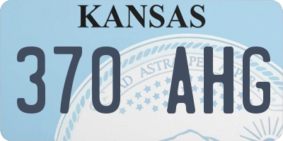 KS license plate 370AHG