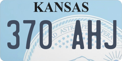 KS license plate 370AHJ