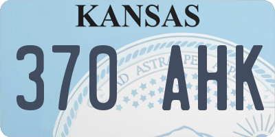 KS license plate 370AHK