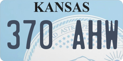 KS license plate 370AHW