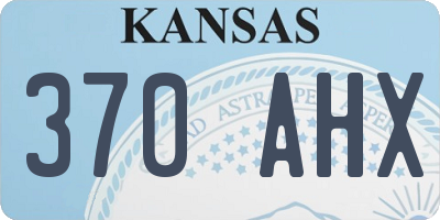 KS license plate 370AHX