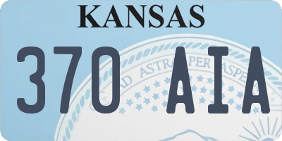 KS license plate 370AIA