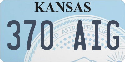 KS license plate 370AIG