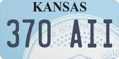 KS license plate 370AII