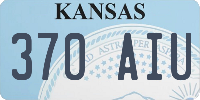 KS license plate 370AIU
