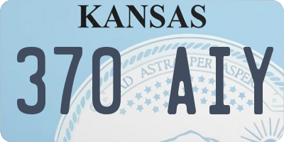 KS license plate 370AIY