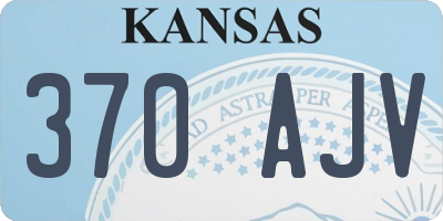 KS license plate 370AJV