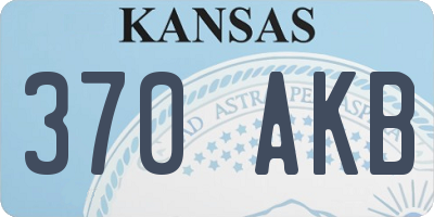 KS license plate 370AKB