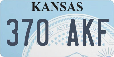 KS license plate 370AKF