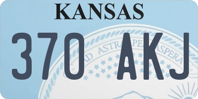 KS license plate 370AKJ
