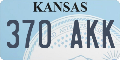 KS license plate 370AKK