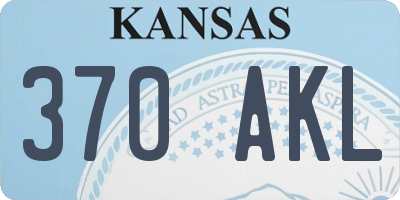 KS license plate 370AKL