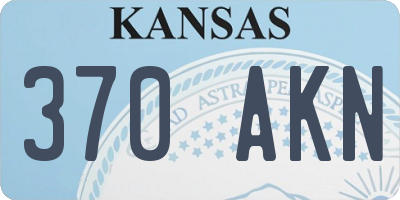 KS license plate 370AKN