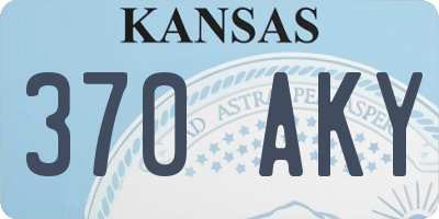 KS license plate 370AKY