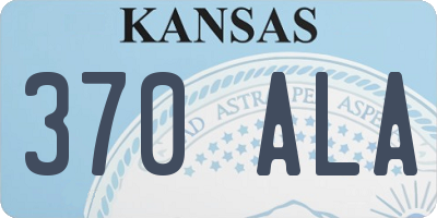 KS license plate 370ALA