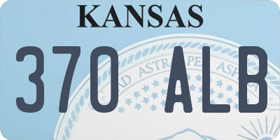KS license plate 370ALB