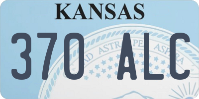 KS license plate 370ALC