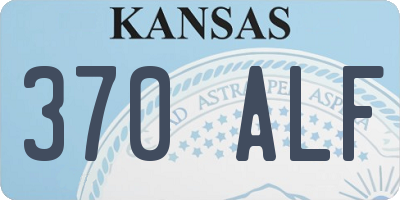 KS license plate 370ALF