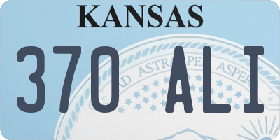 KS license plate 370ALI