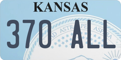 KS license plate 370ALL