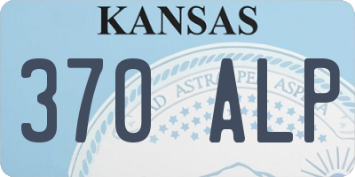 KS license plate 370ALP