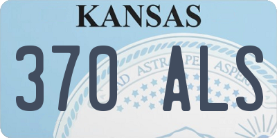 KS license plate 370ALS
