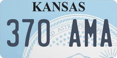 KS license plate 370AMA