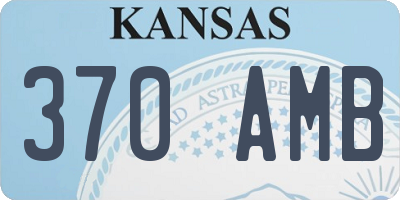 KS license plate 370AMB