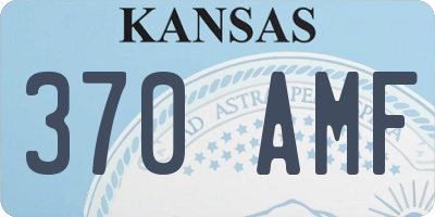 KS license plate 370AMF