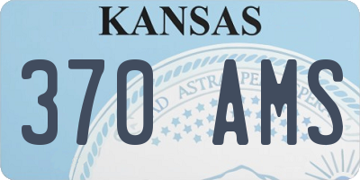 KS license plate 370AMS