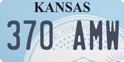 KS license plate 370AMW
