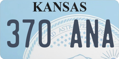 KS license plate 370ANA