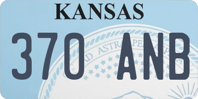 KS license plate 370ANB