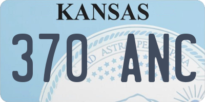 KS license plate 370ANC