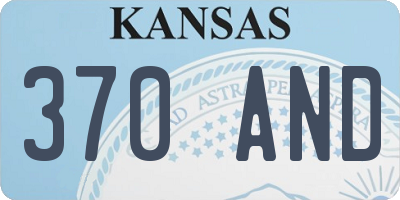 KS license plate 370AND