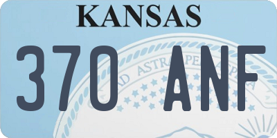 KS license plate 370ANF