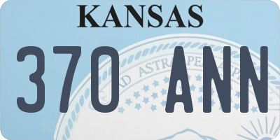 KS license plate 370ANN