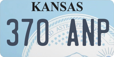 KS license plate 370ANP